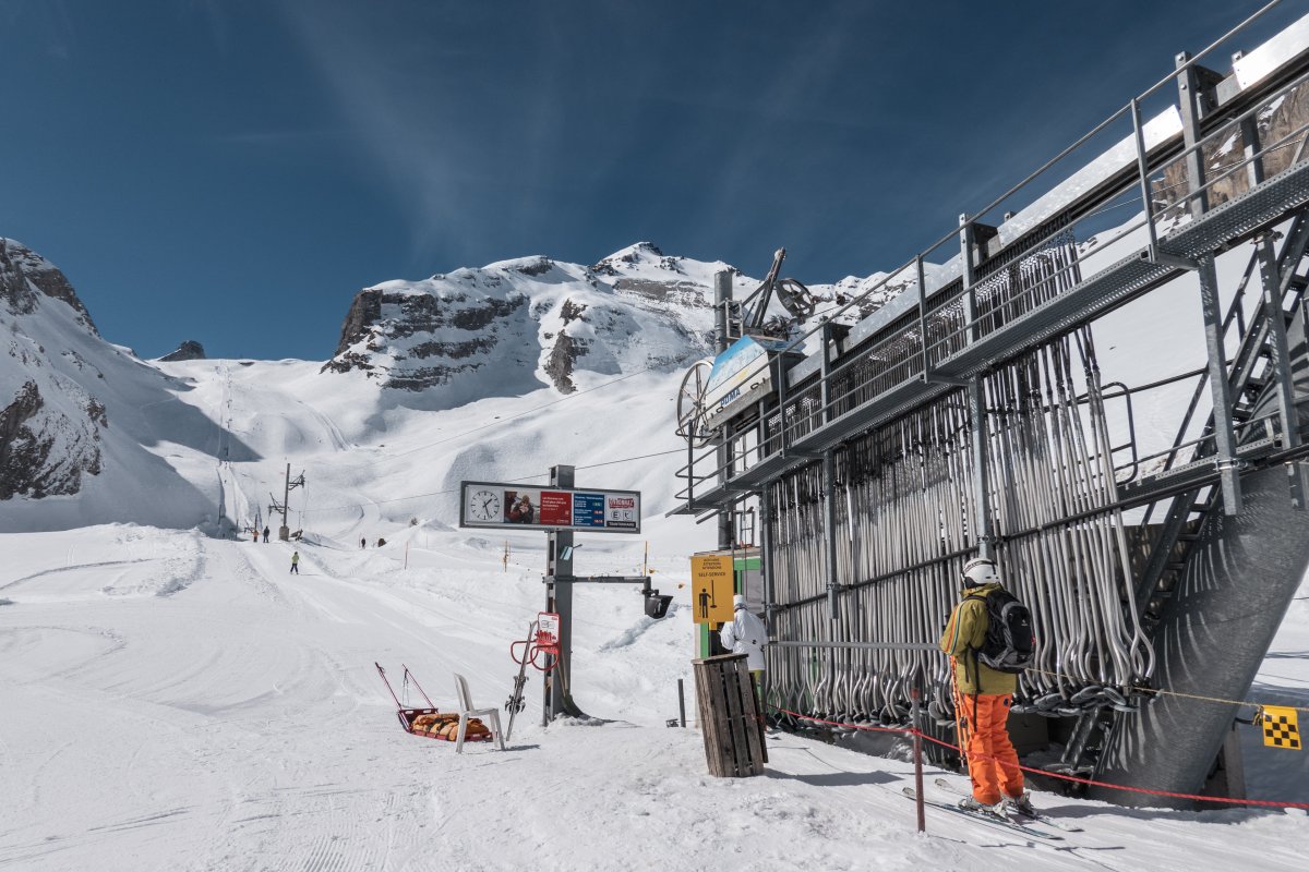 Talstation des Schlepplifts Tsantonnaire, März 2002