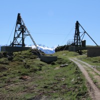 Historische Von Roll-Luftseilbahn Les Garettes-Sorniot aus dem Jahr 1915, August 2011