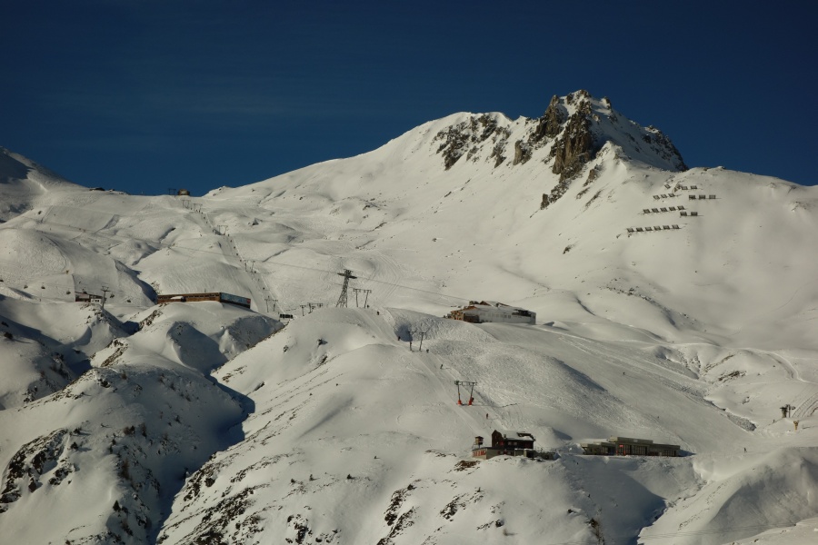 Blick zu den Schleppliften Parsennfurka, November 2013