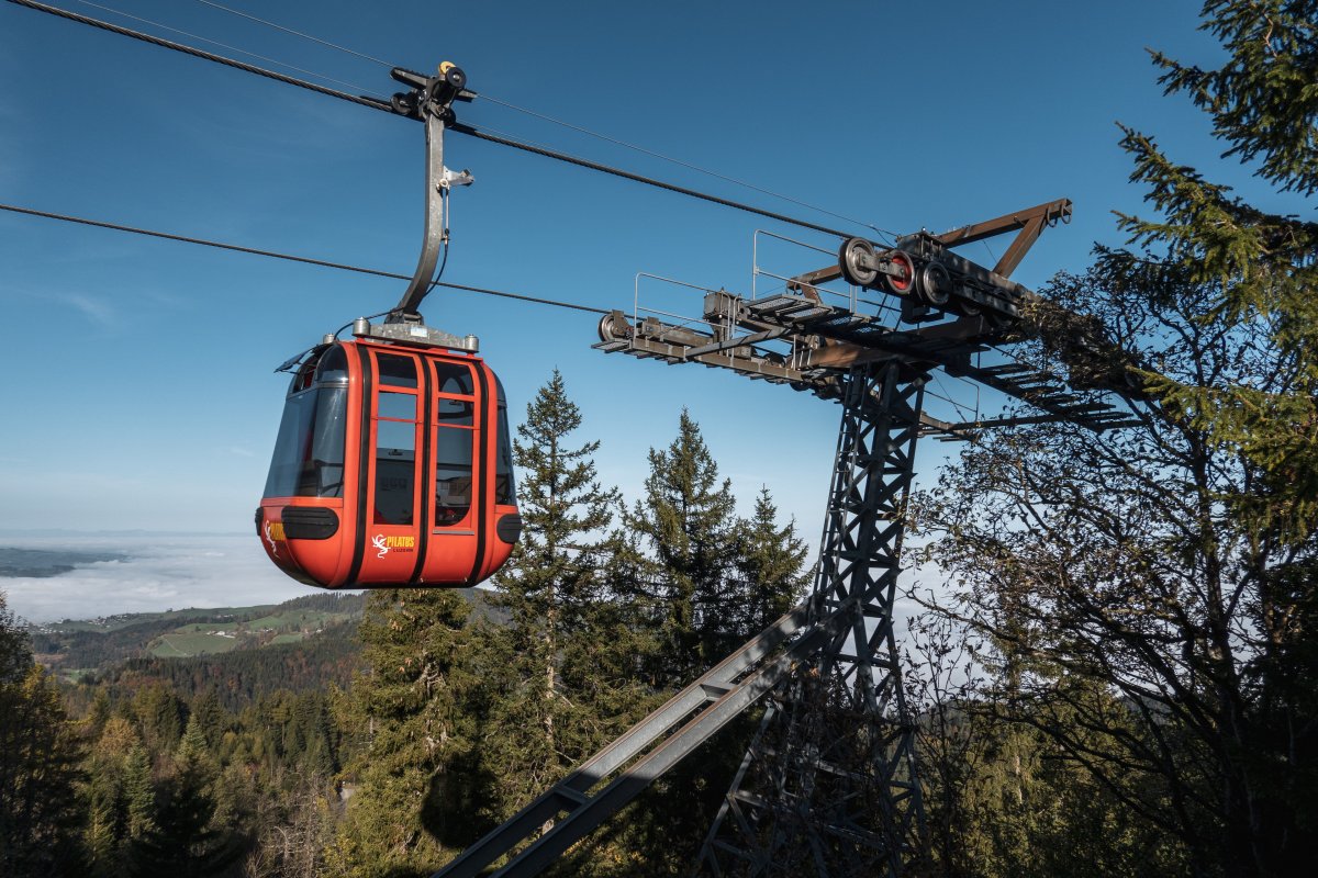 Kabinenbahn an der Fräkmüntegg bei Luzern