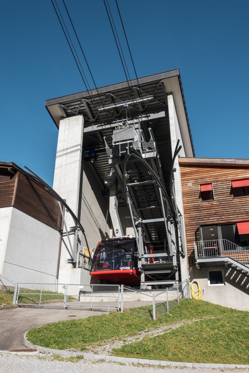 Talstation der Luftseilbahn Fräkmüntegg-Pilatus Kulm, Oktober 2022