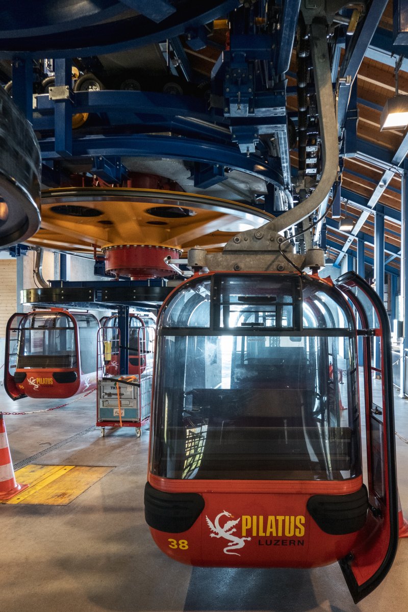 Bergstation der Kabinenbahn Kriens-Krienseregg, Oktober 2022