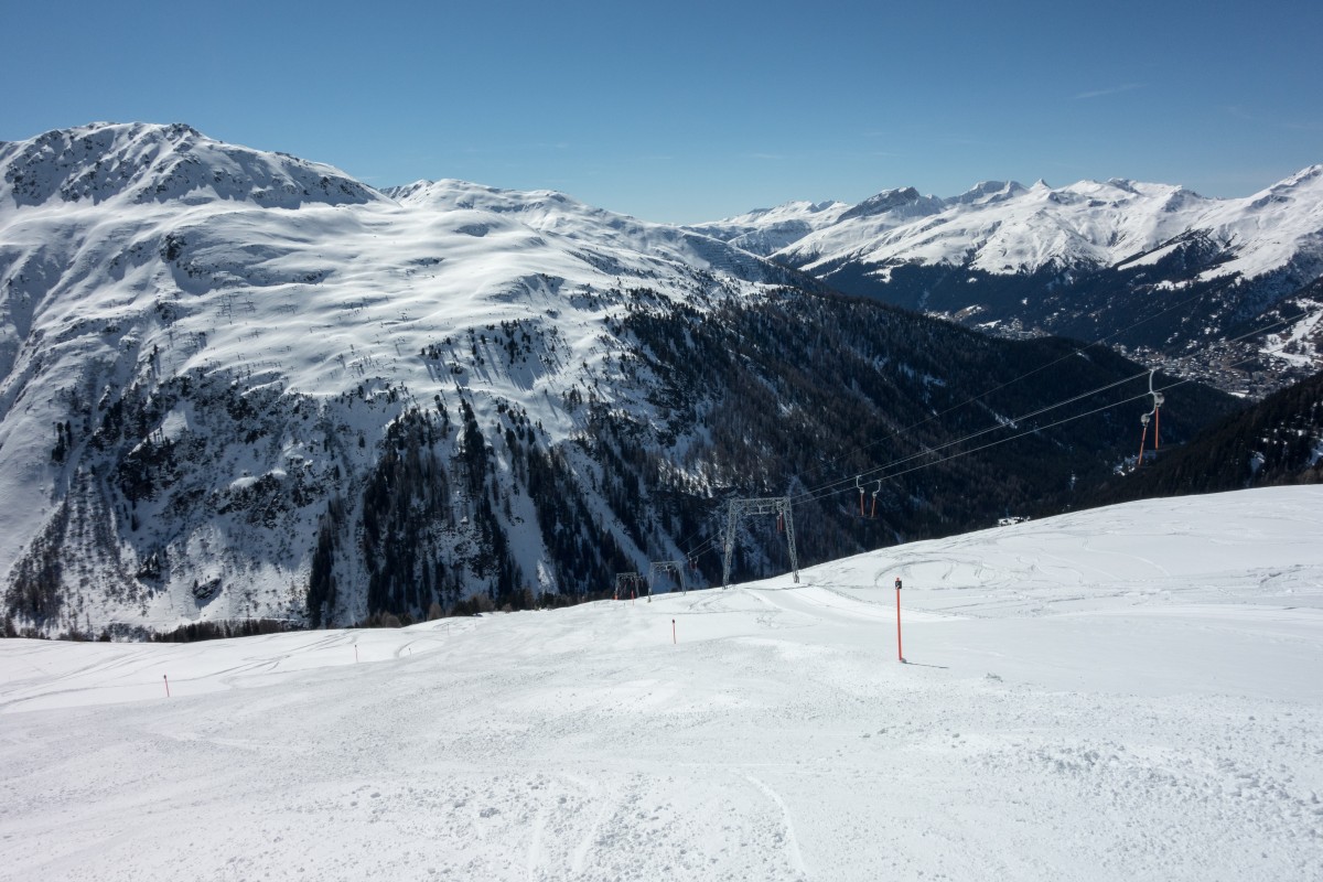 Schlepplift Flüelamäder mit Davos im Tal