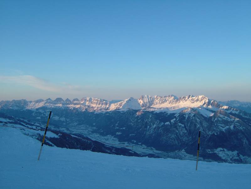 Sonnenuntergang an den Churfirsten, Januar 2006