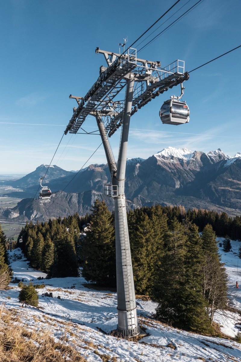 Seilbahn Bad Ragaz - Pizol mit Blick ins Rheintal