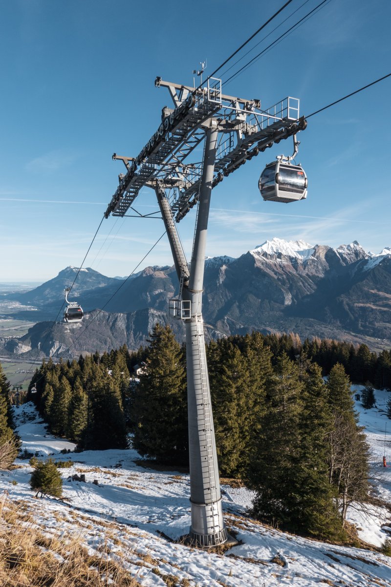 Seilbahn Bad Ragaz - Pizol mit Blick ins Rheintal