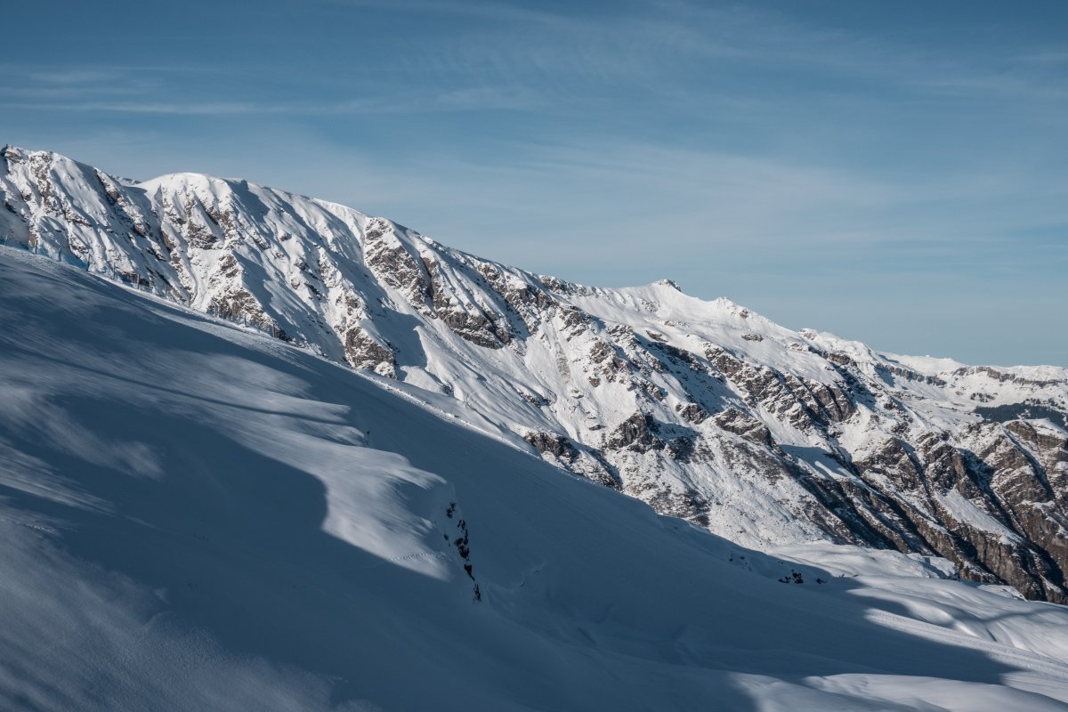 Winterlandschaft im Skigebiet Pizol