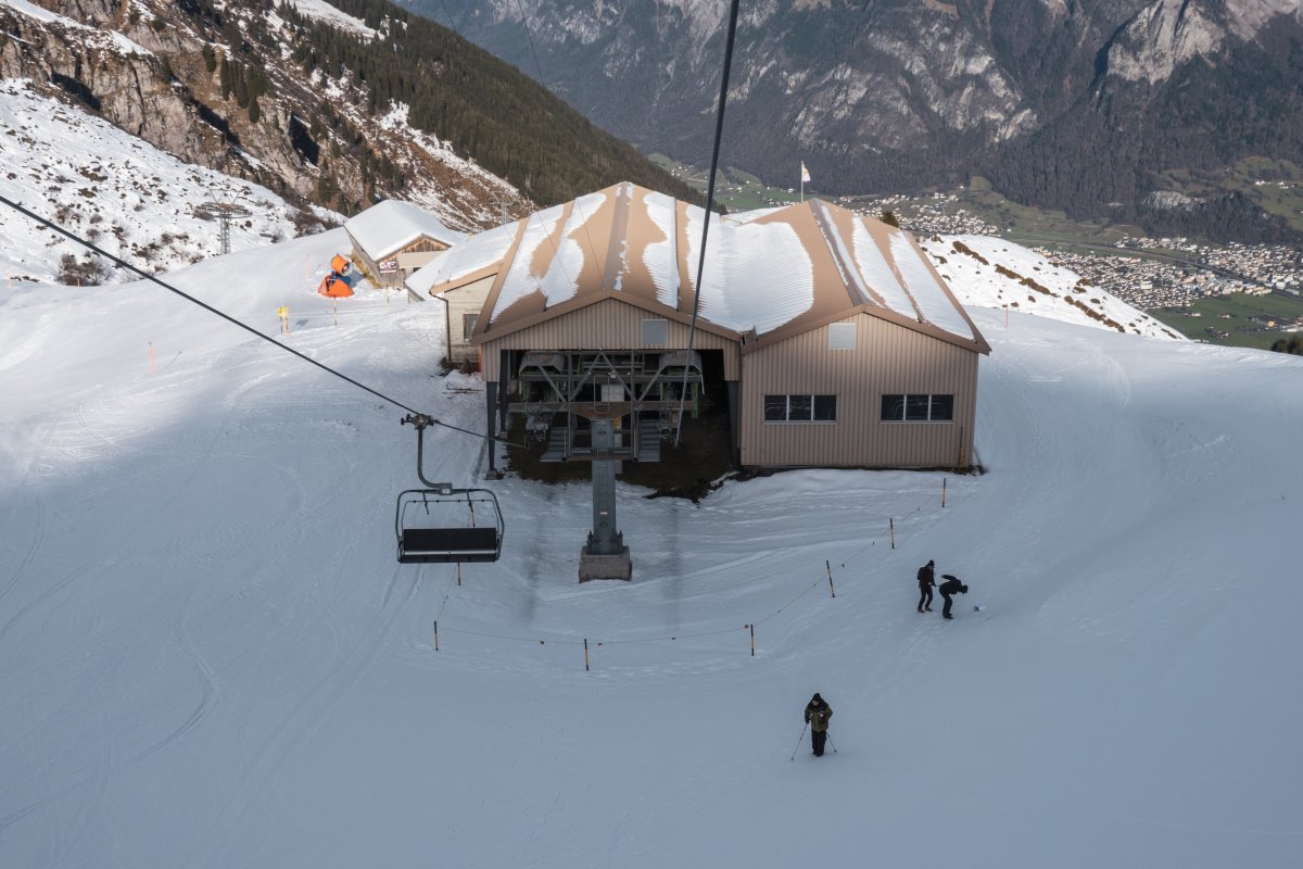 Talstation der Sesselbahn Gaffia-Pizolhütte, Dezember 2022