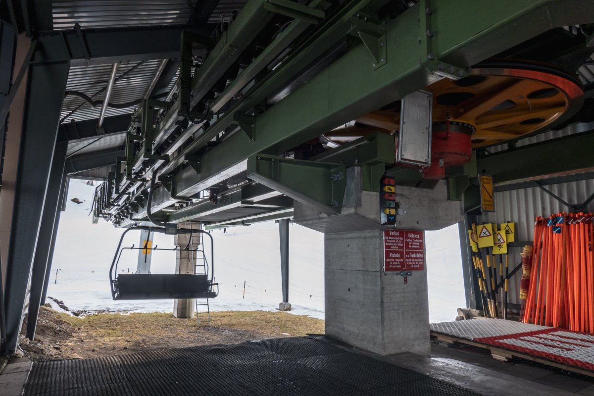 Talstation der Sesselbahn Gaffia-Pizolhütte, Dezember 2022