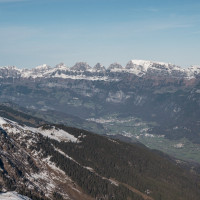 Panorama von Laufböden auf die Churfirsten, Dezember 2022