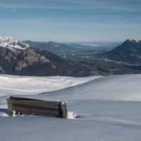 Panorama vom Skigebiet Pizol, Dezember 2022