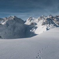 Panorama vom Skigebiet Pizol, Dezember 2022