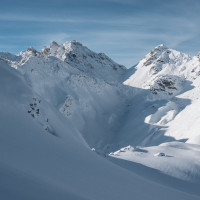 Panorama vom Skigebiet Pizol, Dezember 2022