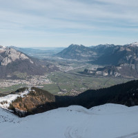 Panorama von Gaffia auf das Rheintal, Dezember 2022