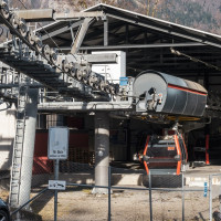 Talstation der Kabinenbahn Wangs-Maienberg-Furt, Dezember 2022