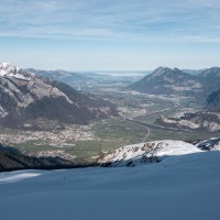 Panorama vom Skigebiet Pizol, Dezember 2022