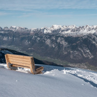 Panorama vom Skigebiet Pizol, Dezember 2022