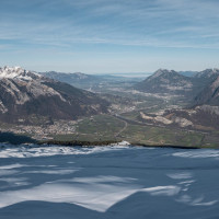 Panorama vom Skigebiet Pizol, Dezember 2022