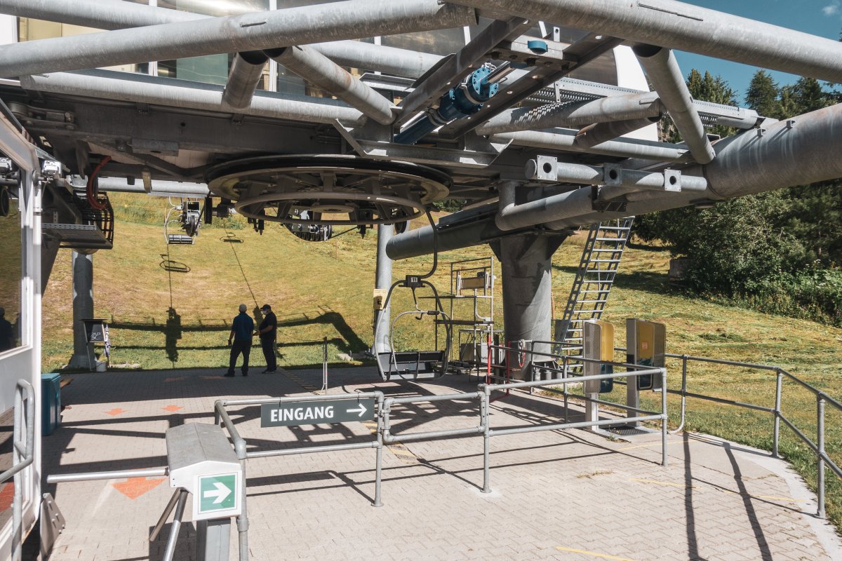 Talstation der Sesselbahn Pontresina-Alp Languard, Juli 2020