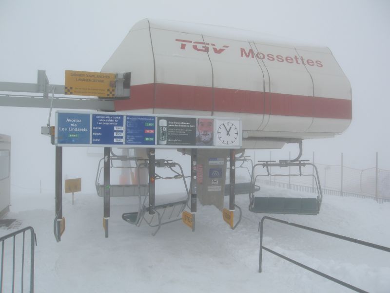 Talstation des TGV (Télésiège à grande vitesse) zur Pointe de Mosette, März 2008