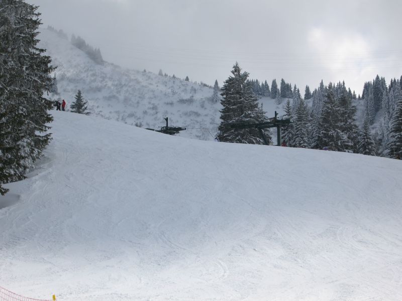 Poma-Schlepplifte auf französischer Seite in Châtel, März 2008