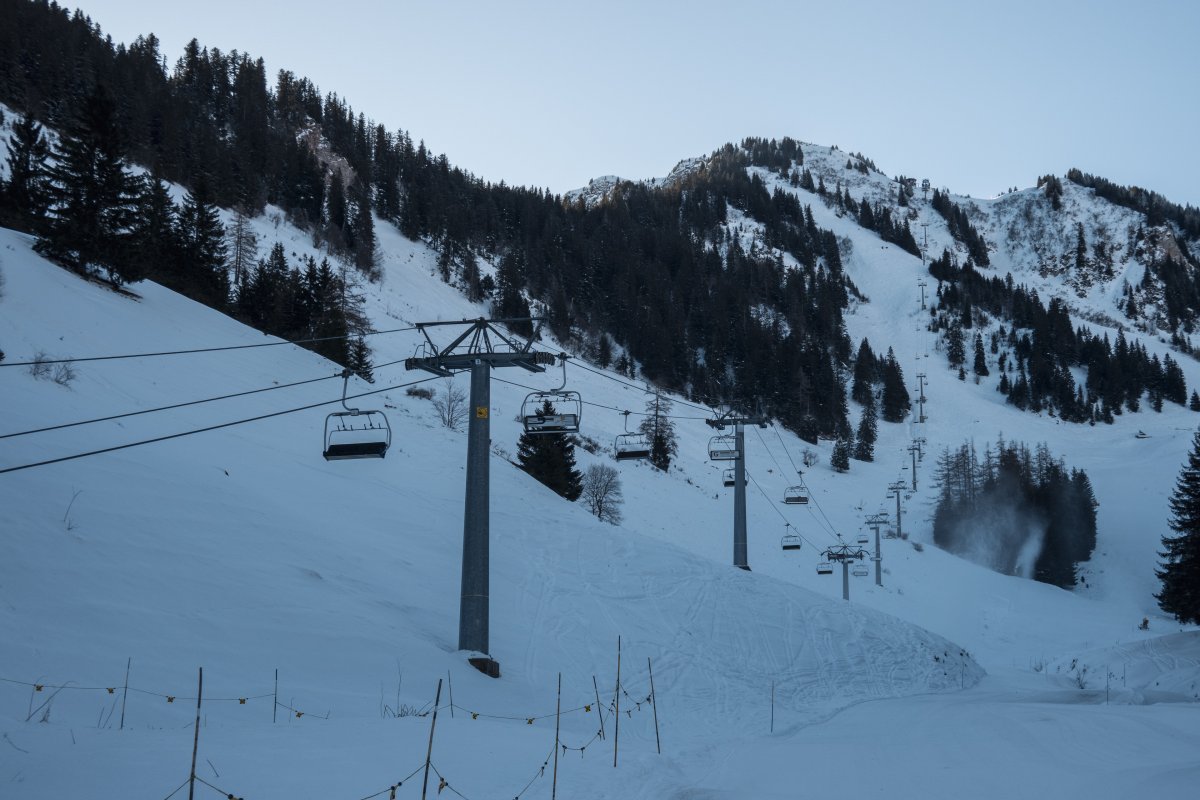 Sesselbahn Plan du Croix-Tête du Tronchey, Februar 2023