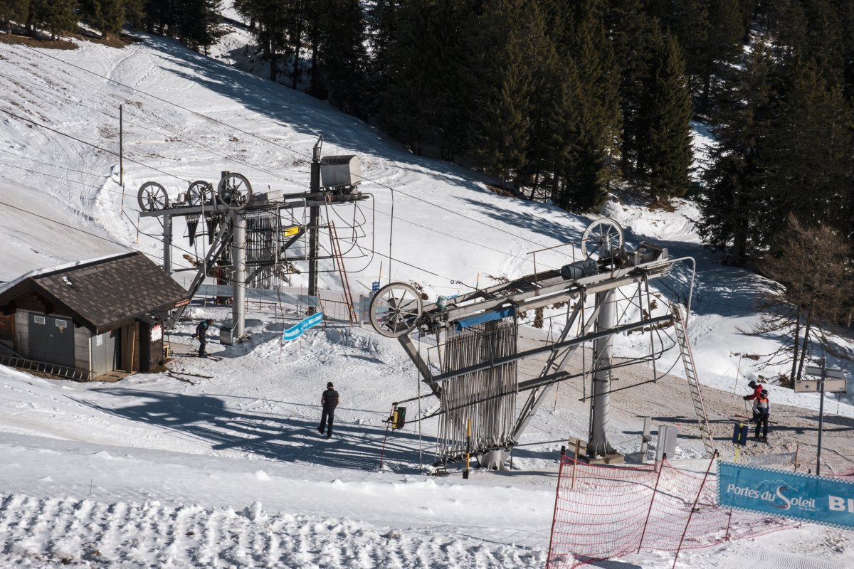Talstationen der Schlepplifte Les Ecottis und Sépaz-Culet, Februar 2023