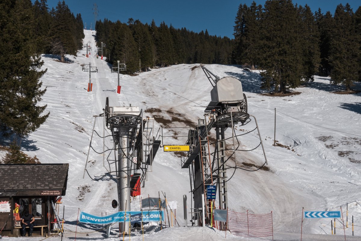 Talstationen der Schlepplifte Sépaz-Culet, Februar 2023