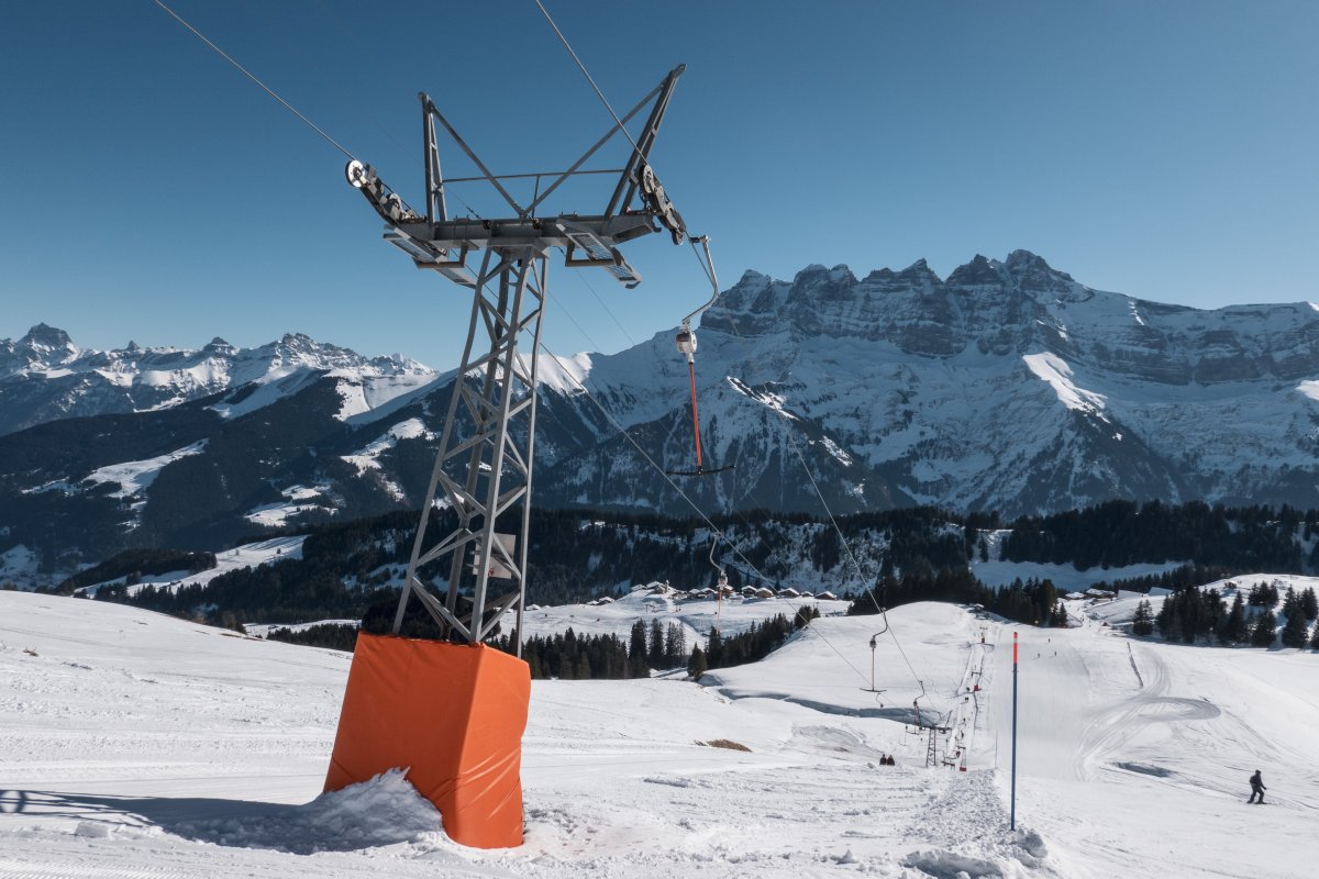 Schlepplift Derrière Pertuis in Champoussin mit Dents du Midi