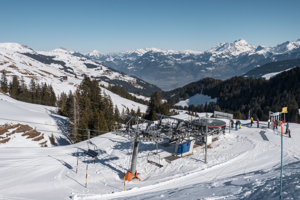 Talstation der Sesselbahn En l'Eau-Pointe de l'Eau, Februar 2023
