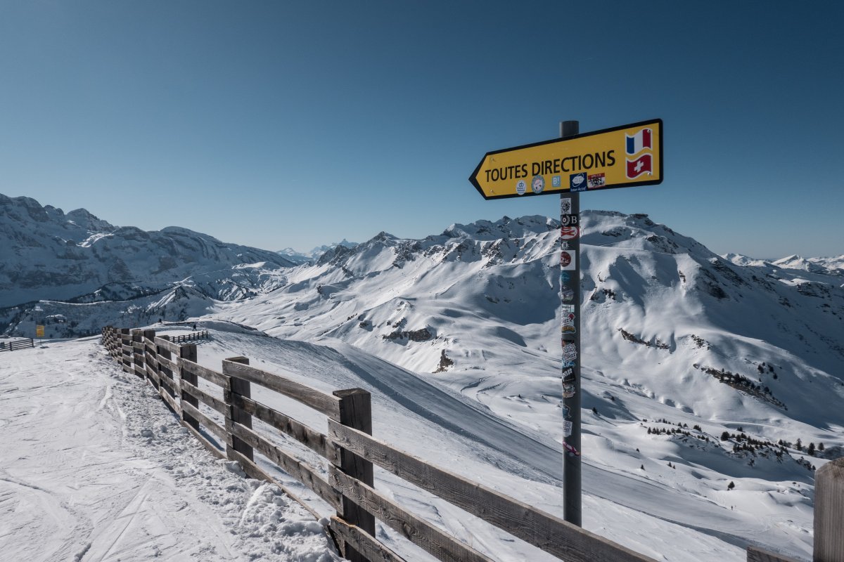 Skiabfahrt von der Pointe de l'Eau in den Portes du Soleil