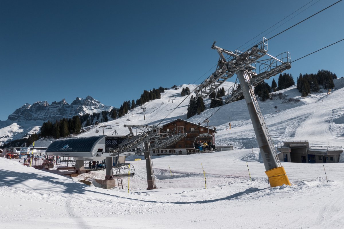 Talstation der Sesselbahn Les Crosets-Grande Conche, Februar 2023