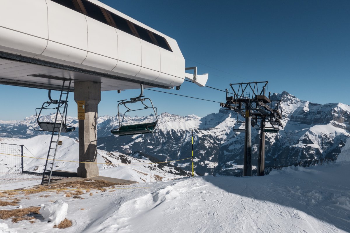 Bergstation der Sesselbahn Les Crosets-Pointe des Mossettes, Februar 2023