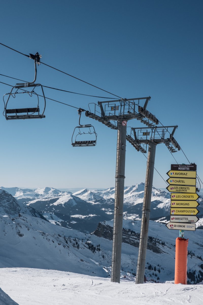 Sesselbahn Brochaux-Pointe des Mossettes, Februar 2023
