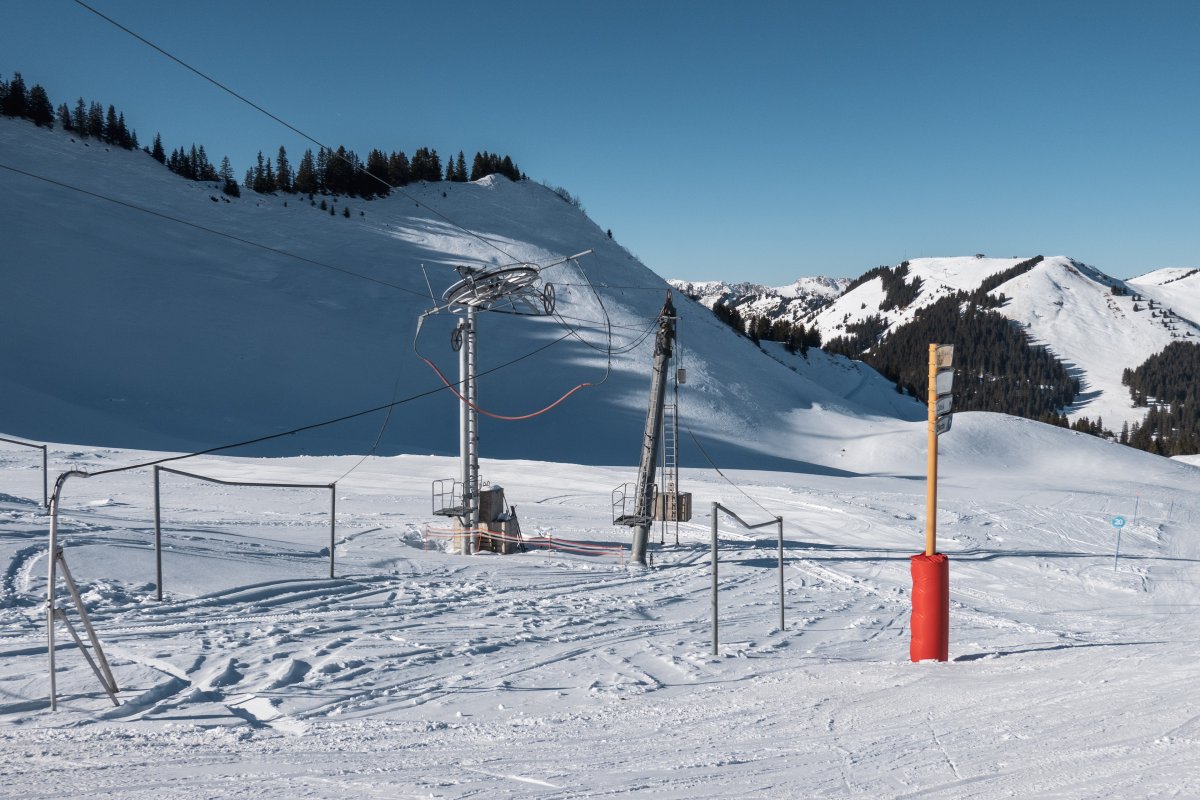 Bergstationen der Schlepplifte Sépaz-Culet, Februar 2023