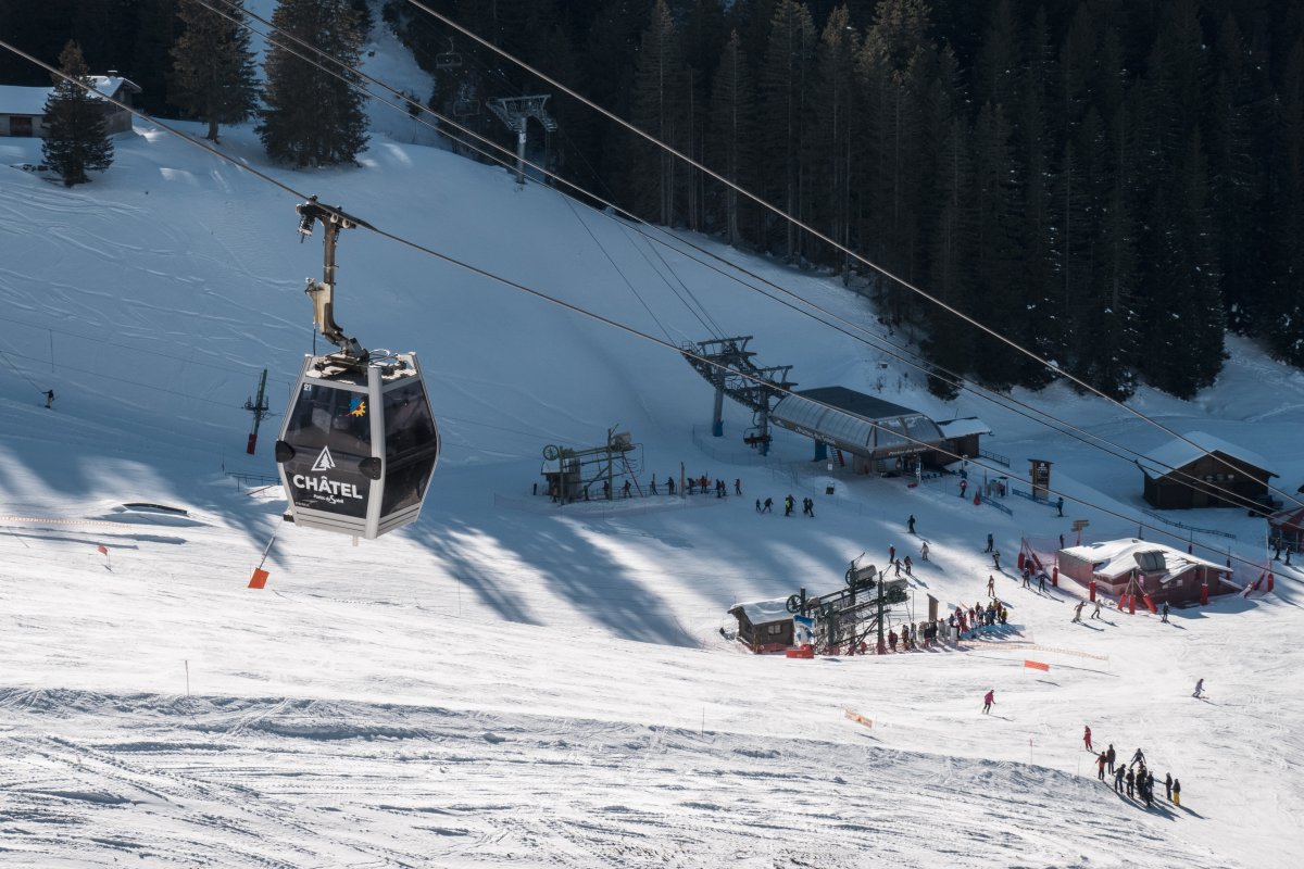 Talstation der Sesselbahn Portes du Soleil, Februar 2023