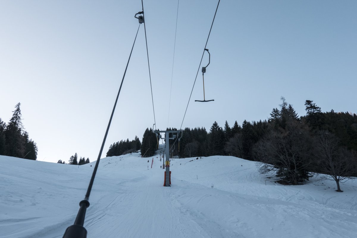 Schlepplift Djeu des Têtes, Februar 2023