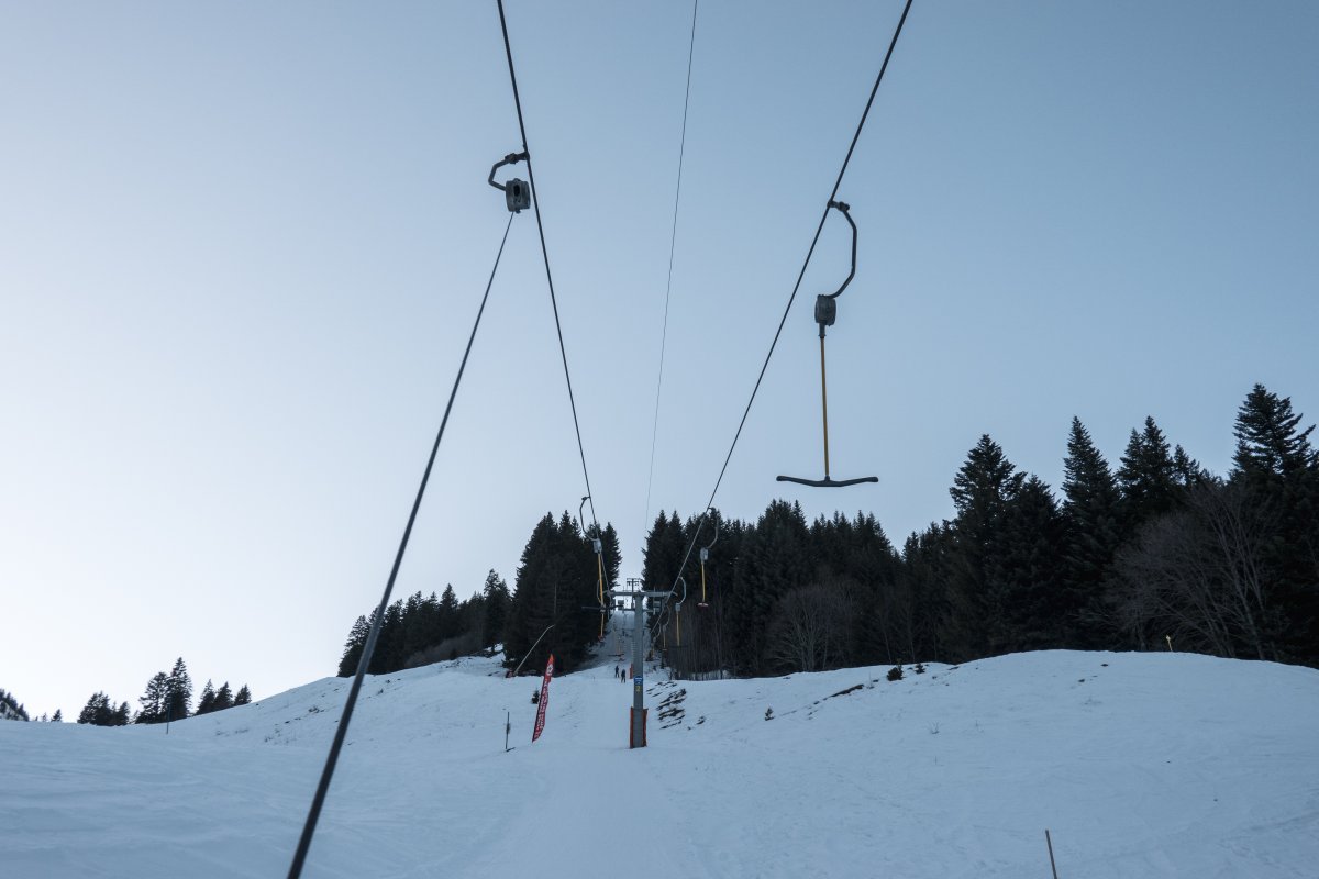 Schlepplift Djeu des Têtes, Februar 2023