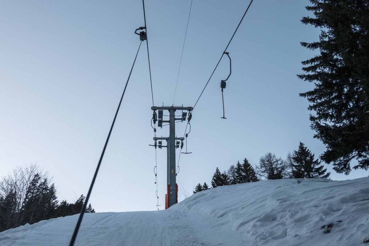 Schlepplift Djeu des Têtes, Februar 2023