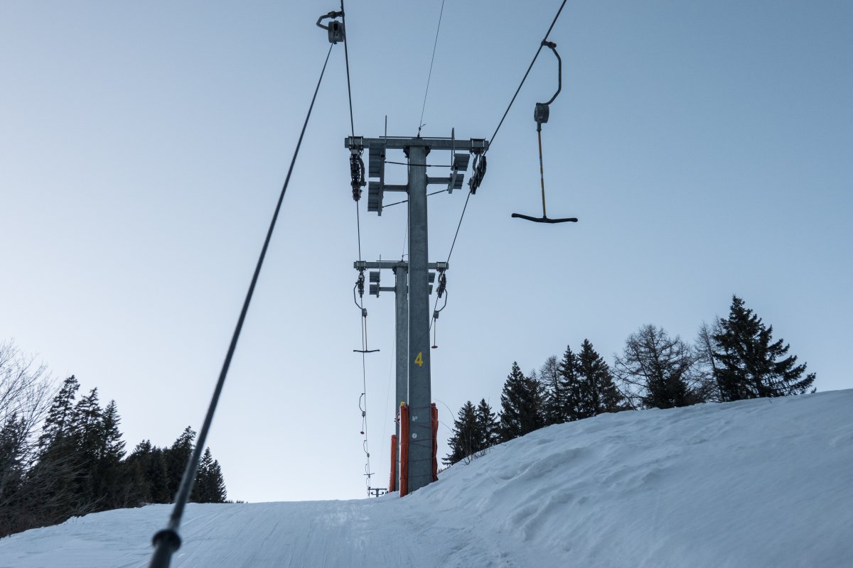 Schlepplift Djeu des Têtes, Februar 2023