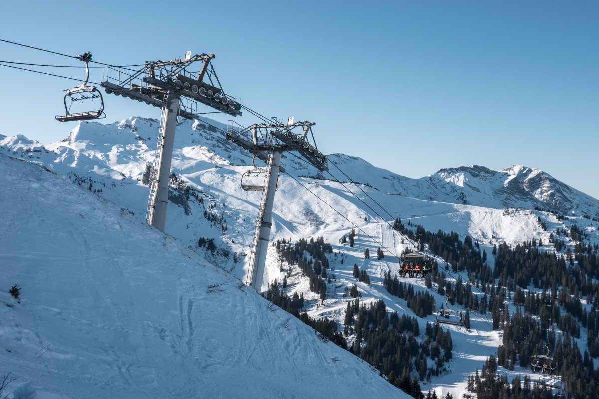 Sesselbahn Chaux Fleuri mit Blick Richtung Avoriaz