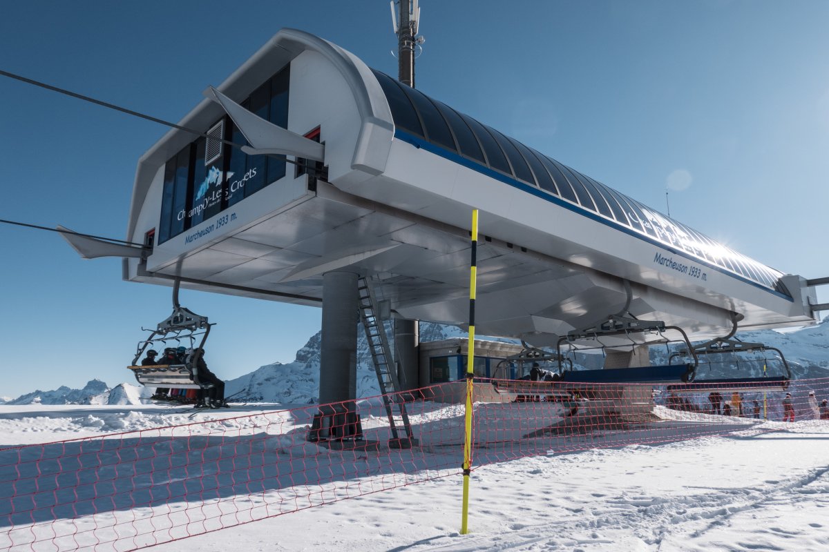 Bergstation der Sesselbahn Les Crosets, Februar 2023