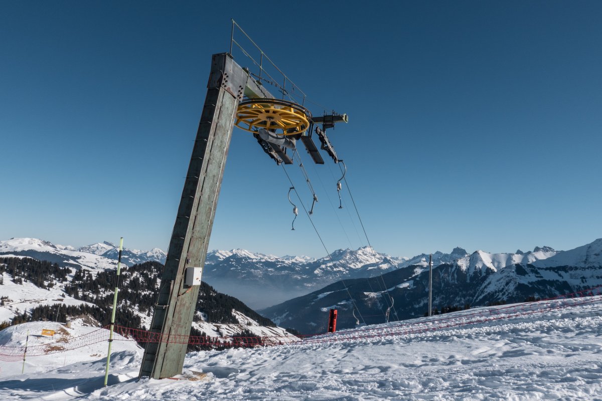 Bergstation des Schlepplifts Marcheuson, Februar 2023