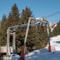 Bergstation des Schlepplifts Conche 2000, Februar 2023