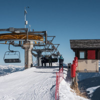 Bergstation der Sesselbahn Champoussin-Aiguille des Champeys, Februar 2023