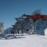 Bergstation der Sesselbahn En l'Eau-Pointe de l'Eau, Februar 2023