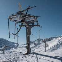 Bergstation des Schlepplifts Gueilly, Februar 2023