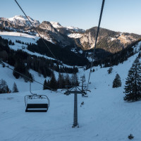 Sesselbahn Plan du Croix-Tête du Tronchey, Februar 2023