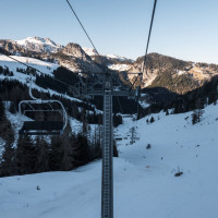 Sesselbahn Plan du Croix-Tête du Tronchey, Februar 2023