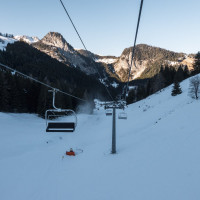 Sesselbahn Plan du Croix-Tête du Tronchey, Februar 2023